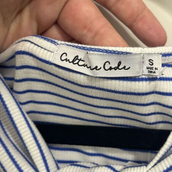 Culture Code Blue Striped Twist Neck Tank Top NWT Small Art - Picture 2 of 6
